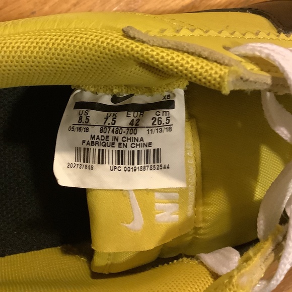 Nike Classic Cortez Premium Yellow Blazing Sun Mens Size 8.5 - Picture 9 of 15